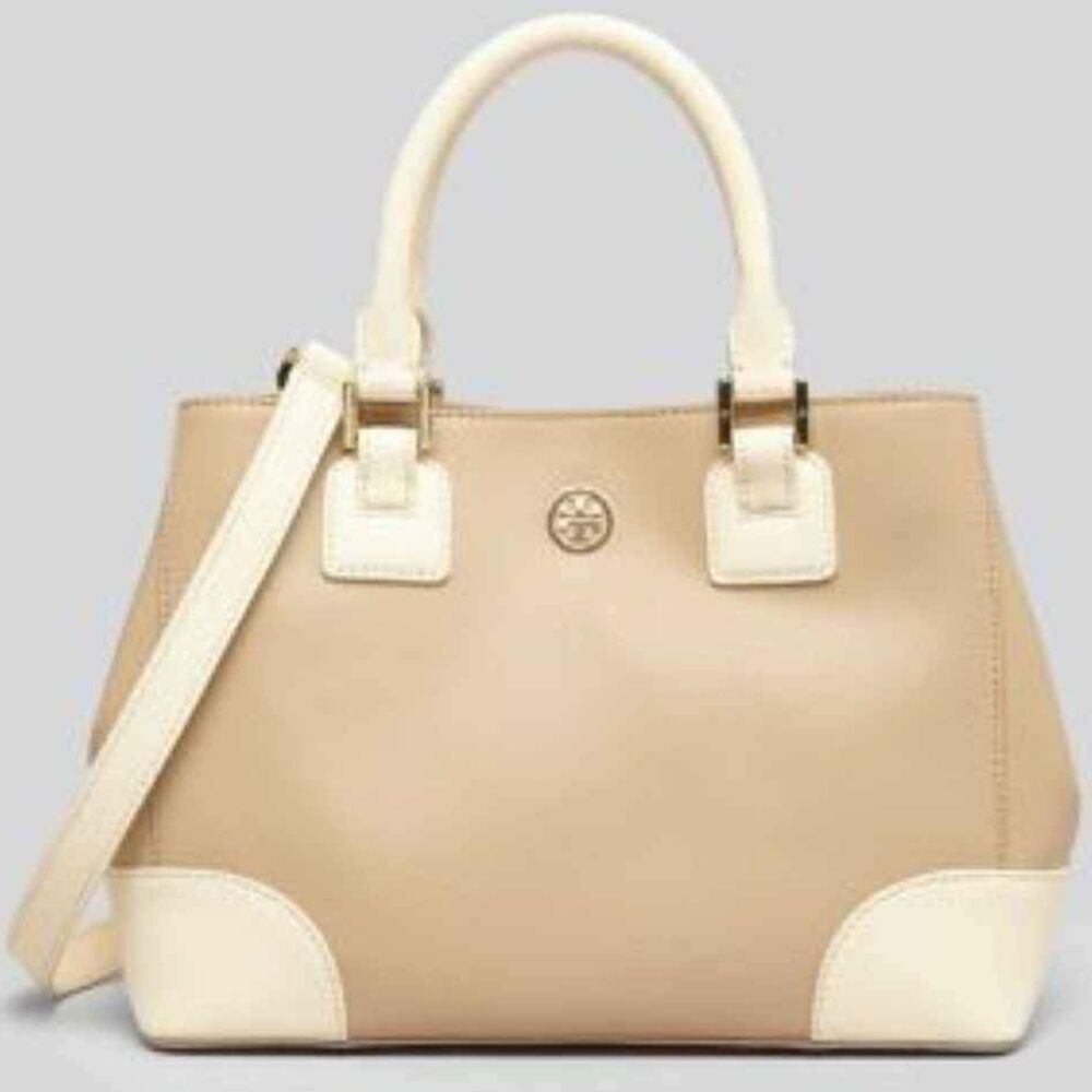 Tory Burch Designer Robinson Color-Block Bucket Bag Purse Handbag